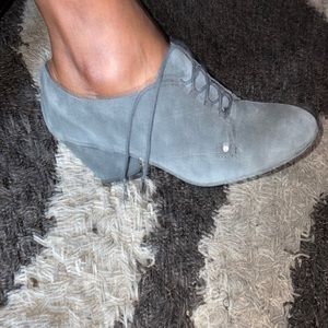 Grey suede heels
